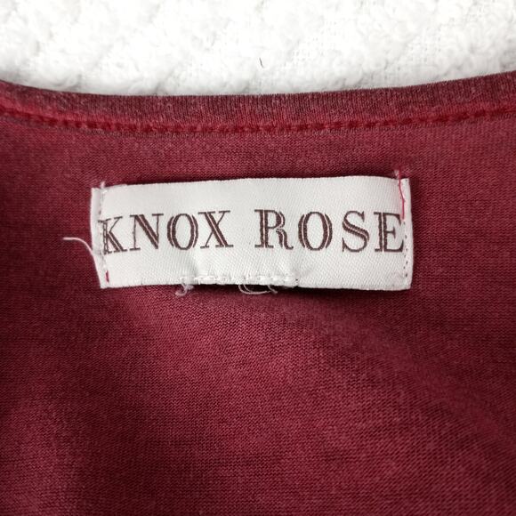 KNOX ROSE-Lace Topped Jersey Knit Boho Peasant Top-L - Picture 5 of 6
